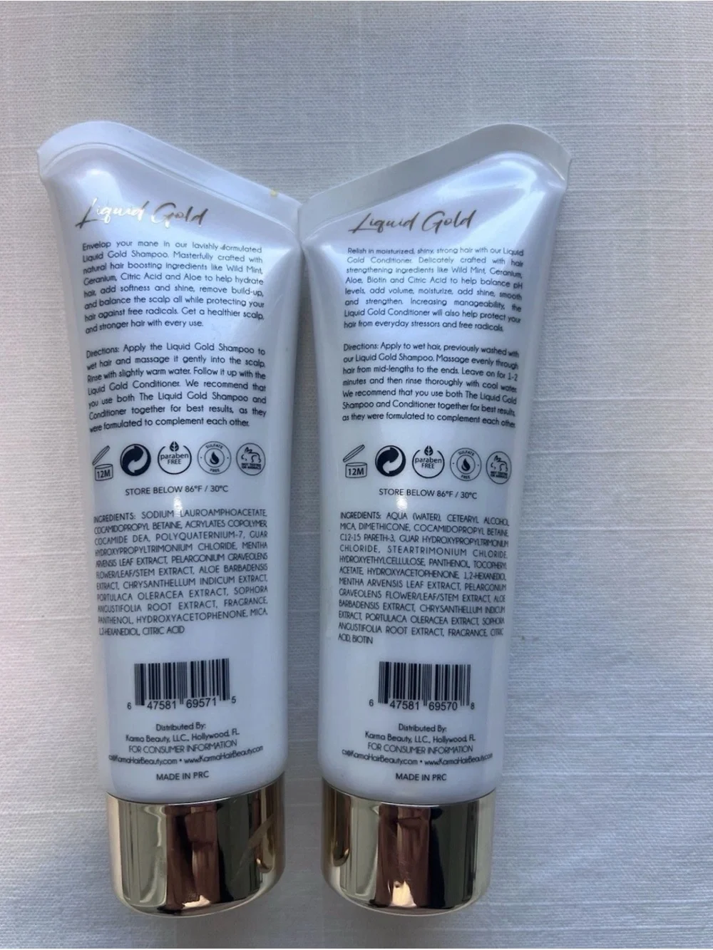 Karma Beauty Liquid Gold Restorative Shampoo & Conditioner Duo Set NWT⁠